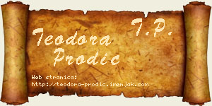 Teodora Prodić vizit kartica